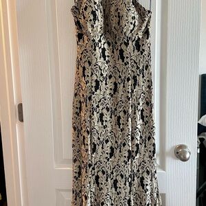 Night Way Collections Black and White Strapless Gown